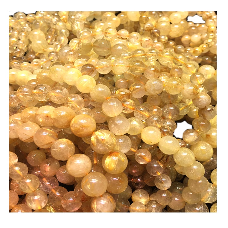 Pulsera de cuarzo rutilada de oro Unisex Jeweltery Women \ 's Pulsera personalizable 24