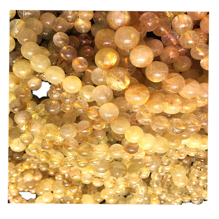 Pulsera de cuarzo rutilada de oro Unisex Jeweltery Women \ 's Pulsera personalizable 26