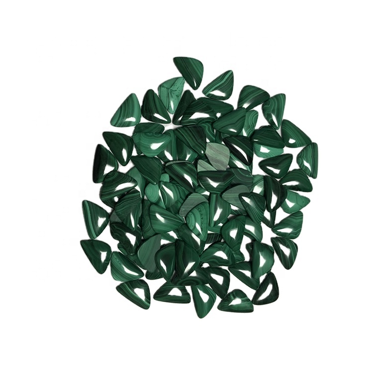 Natural Malakite Triangle Cabochon Loose Gemstone Triangle Malakite Cabochon Gerðu heildsölu 30