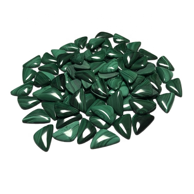 Natural Malakite Triangle Cabochon Loose Gemstone Triangle Malakite Cabochon Gerðu heildsölu 34
