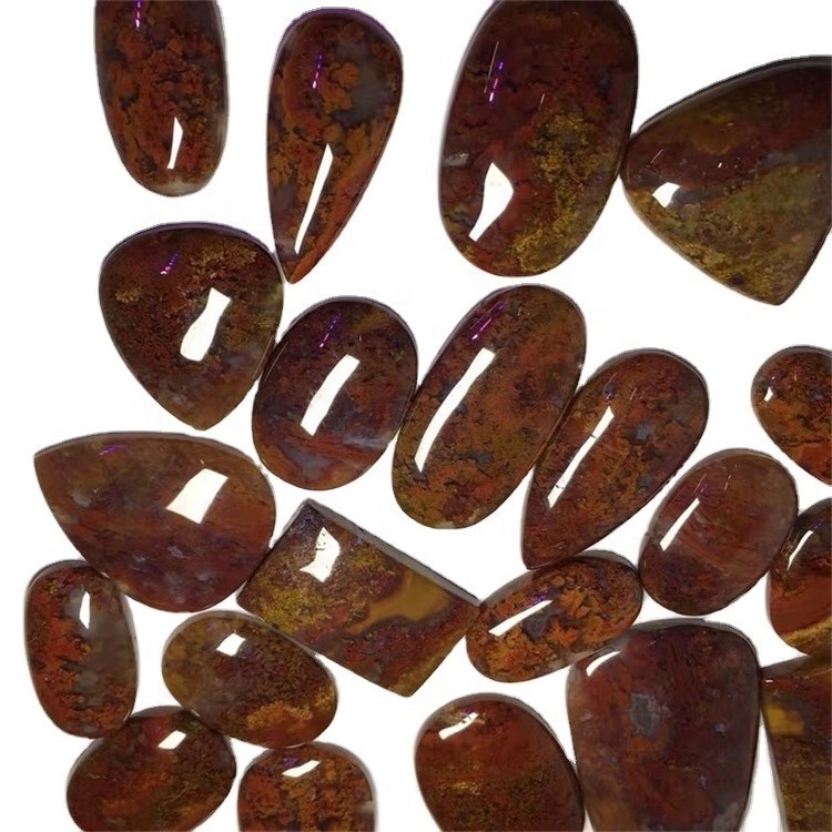 Moss agate cabochn moss agate great gemstone kūlohelohe gemstone cabochn Oval Agate Stone Coot 35