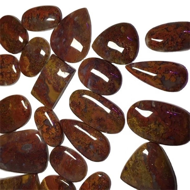 Moss agate cabochn moss agate great gemstone kūlohelohe gemstone cabochn Oval Agate Stone Coot 37