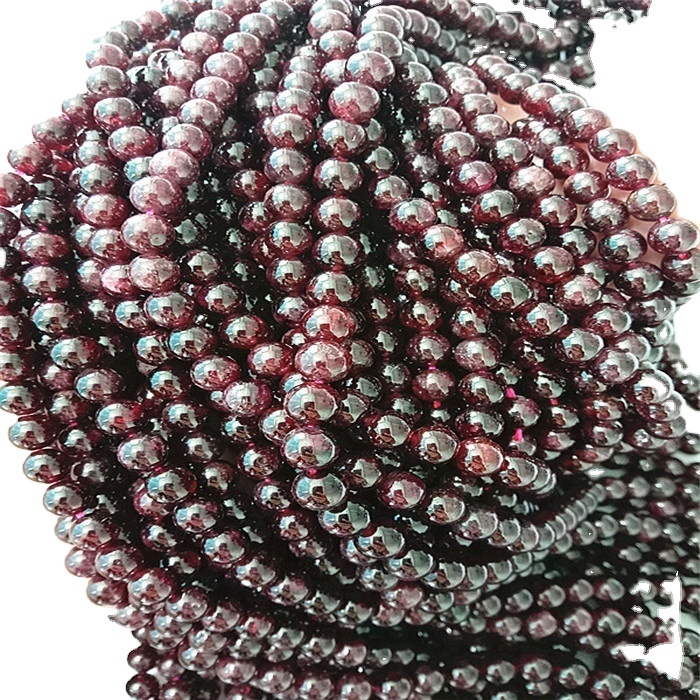 Grânulos redondos naturais da granada abdiam cordas suaves e vermelhas de pedras preciosas 13