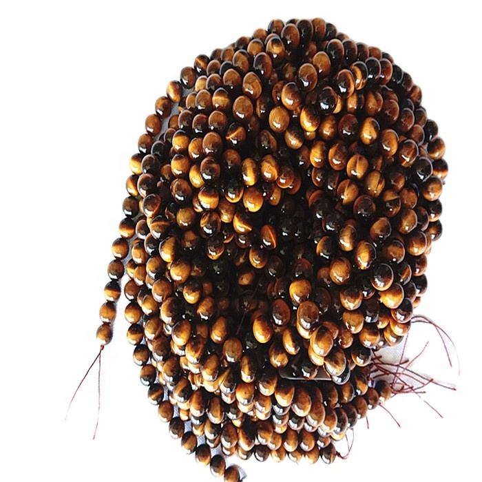 Табиғи қоңыр жолбарыс көздері 3a дөңгелек пішінді моншақтар және тегіс гемстон ішектері 7