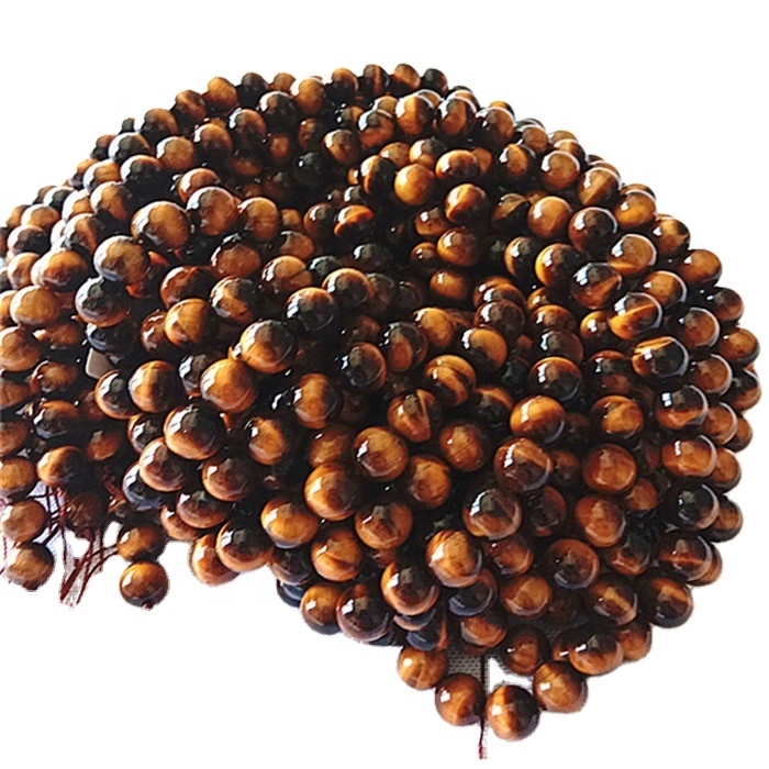 Табиғи қоңыр жолбарыс көздері 3a дөңгелек пішінді моншақтар және тегіс гемстон ішектері 15