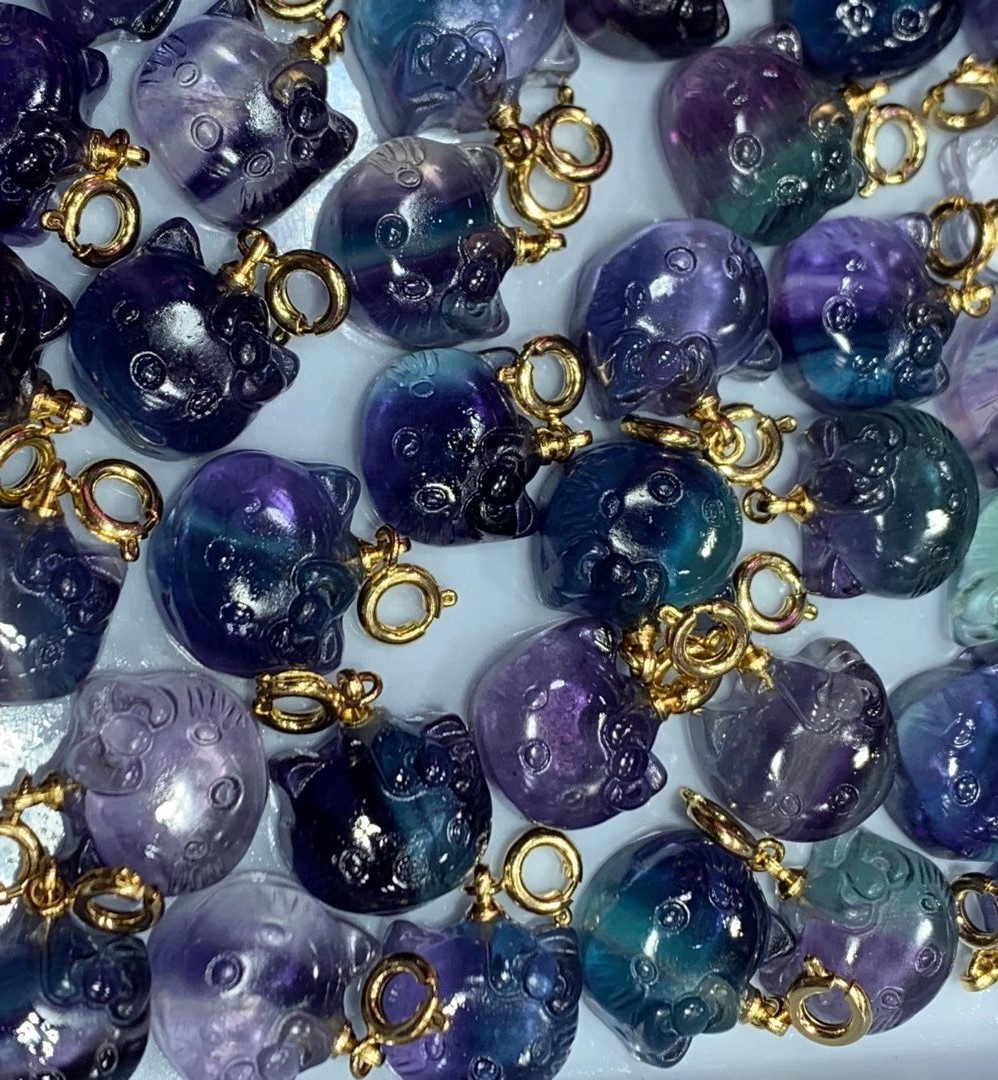 Hello Kitty Foorite Fluorite Card Gem pentrant / dahabiga ah pent / pentrant pentrant 11