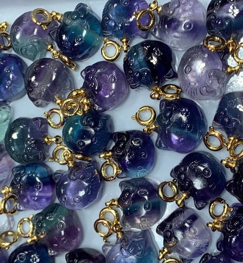 Hello Kitty Foorite Fluorite Card Gem pentrant / dahabiga ah pent / pentrant pentrant 15