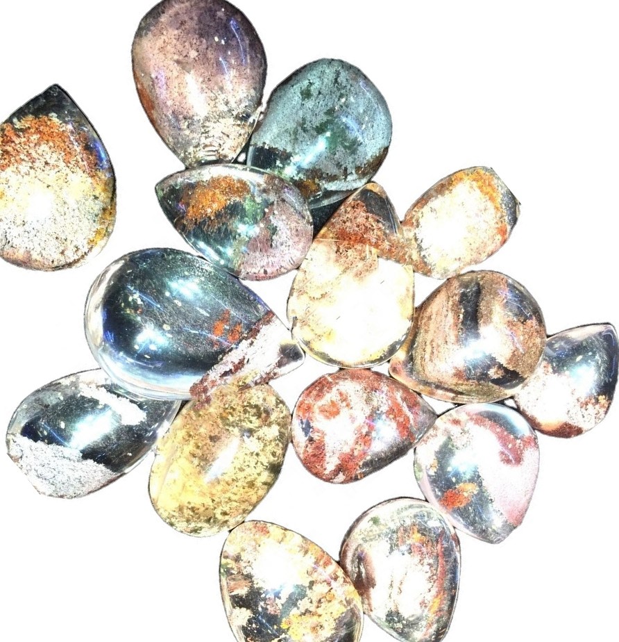 ສວນ quartz cabochons lodolite cabochons loose genard Quartz lodolite ສວນ quortolite 33