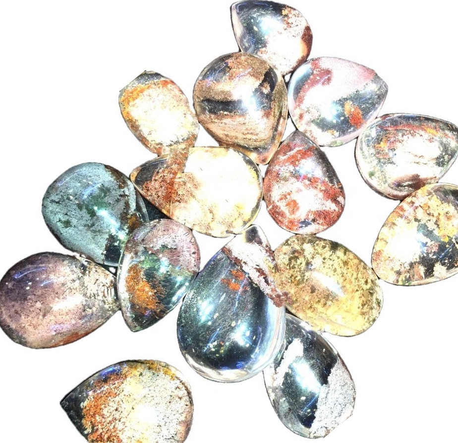 ສວນ quartz cabochons lodolite cabochons loose genard Quartz lodolite ສວນ quortolite 35