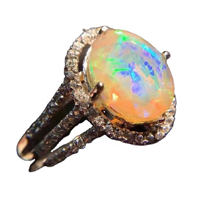 ਅਸਲ ਅੰਡਾਕਾਰ ਓਪਲ ਸਟੋਨ ਰਿੰਗ 32