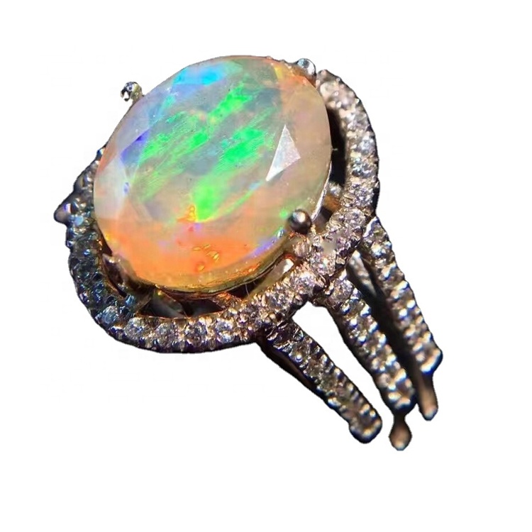 ਅਸਲ ਅੰਡਾਕਾਰ ਓਪਲ ਸਟੋਨ ਰਿੰਗ 34