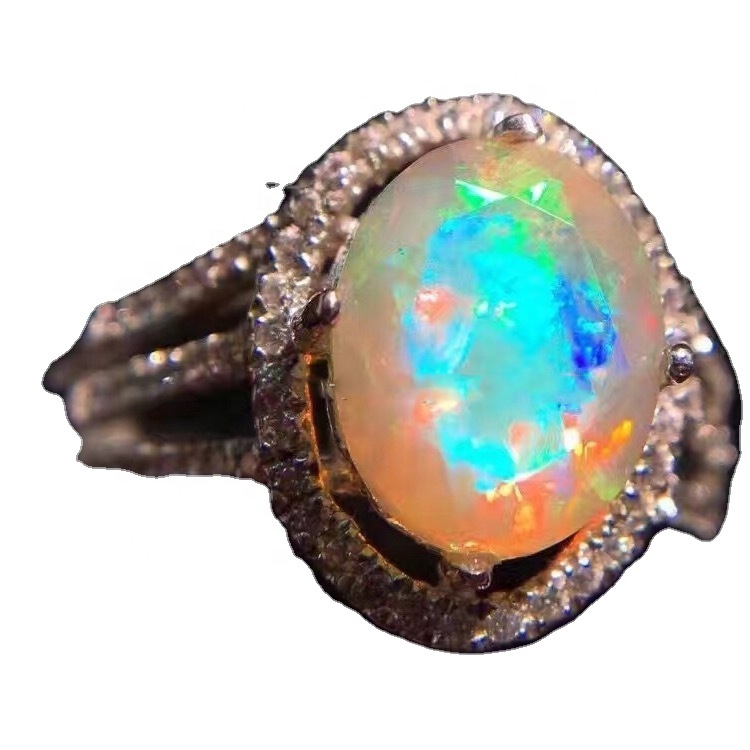 ਅਸਲ ਅੰਡਾਕਾਰ ਓਪਲ ਸਟੋਨ ਰਿੰਗ 36