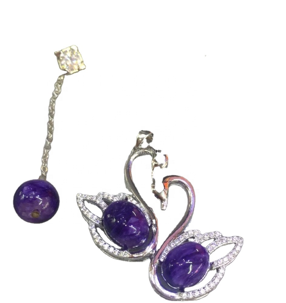 도매 실버 쥬얼리 Charoite 보석 펜던트 15