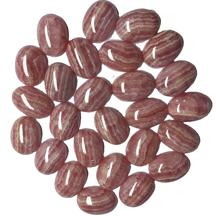 Zebra Rhodochrosite oval cabochon asili ya jumla ya rhodochrosite nyekundu jiwe 39