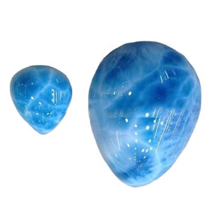 Ritka Ocean Wave Larimar Cabochon Ring szobát Dominikai Larimar ragyogó kék Larimar Gemstone 38