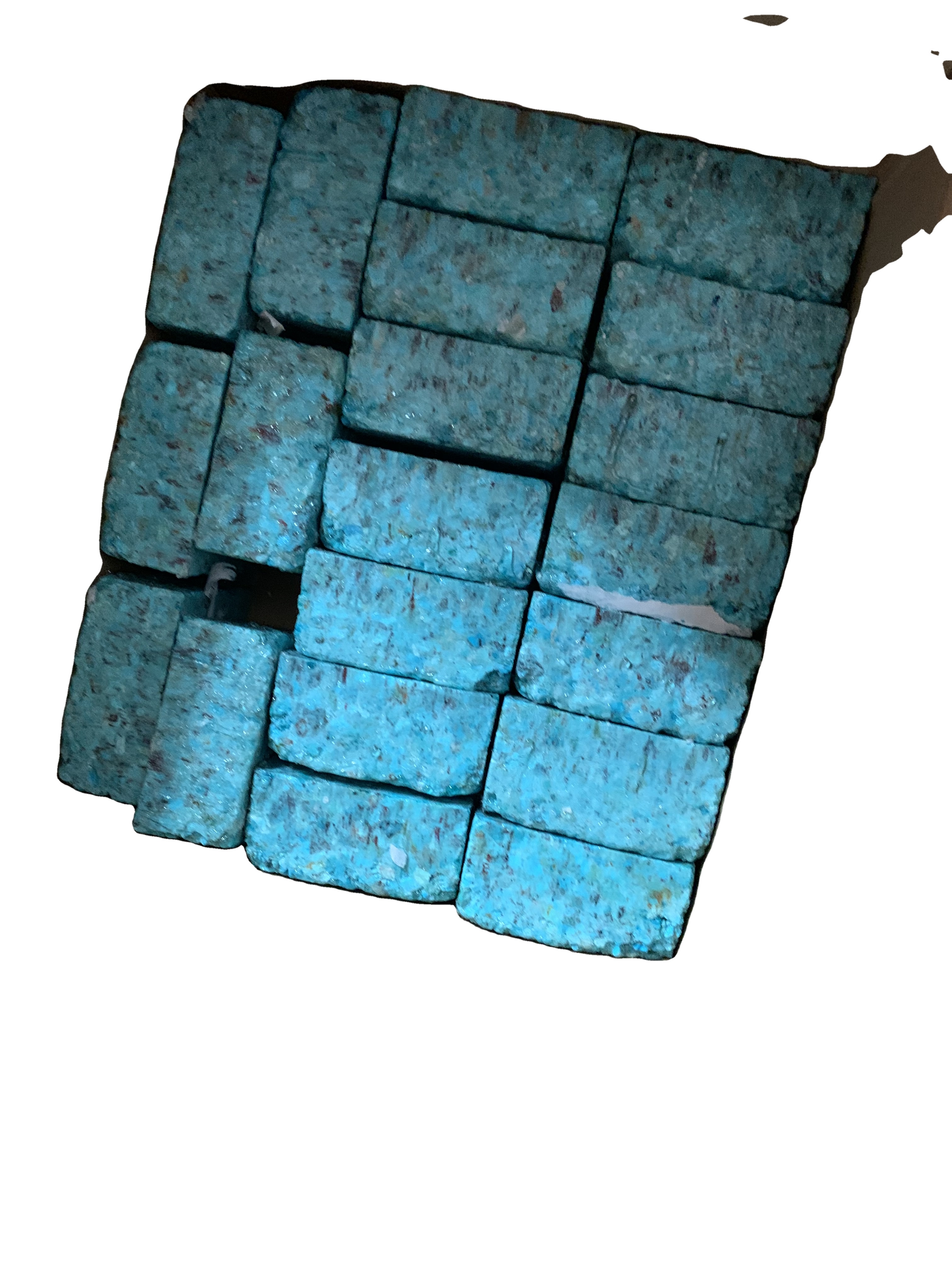 100٪ بطبيعة الحال اللون الأزرق الفيروز كتلة مضغوطة 15