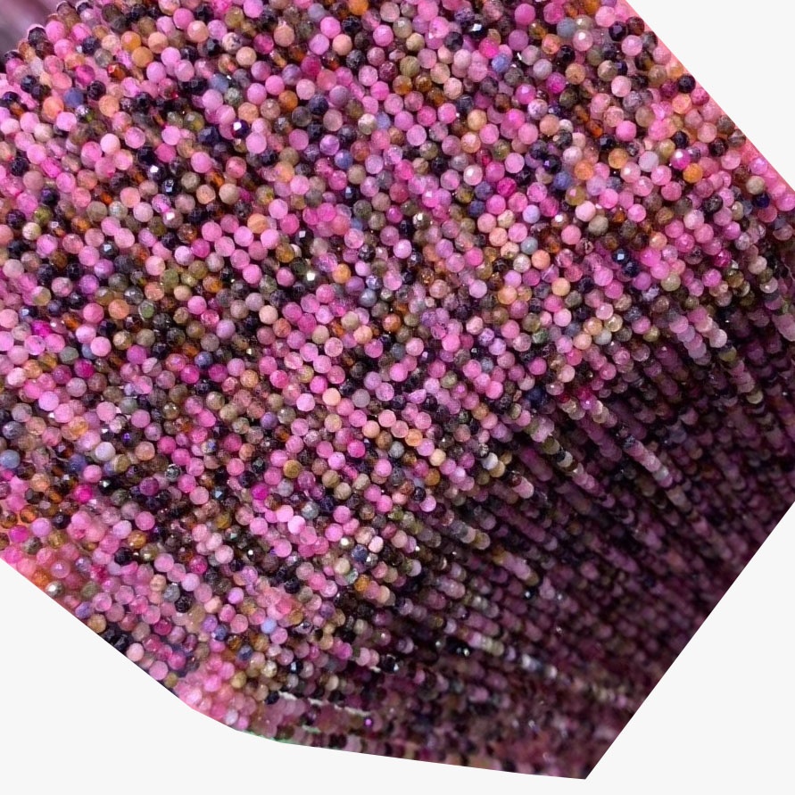 Multi Tourmaline Faceed Beads Beads de pedres precioses soltes 41
