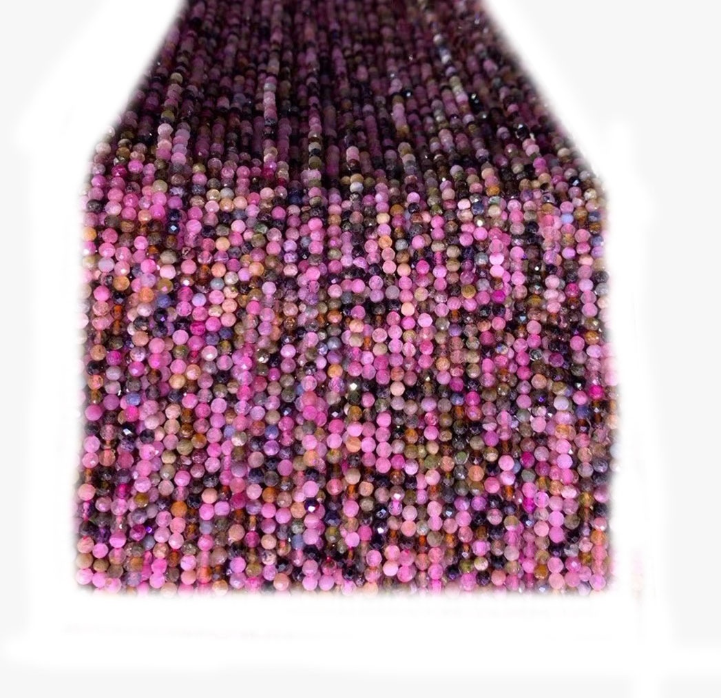 Multi Tourmaline Faceed Beads Beads de pedres precioses soltes 45