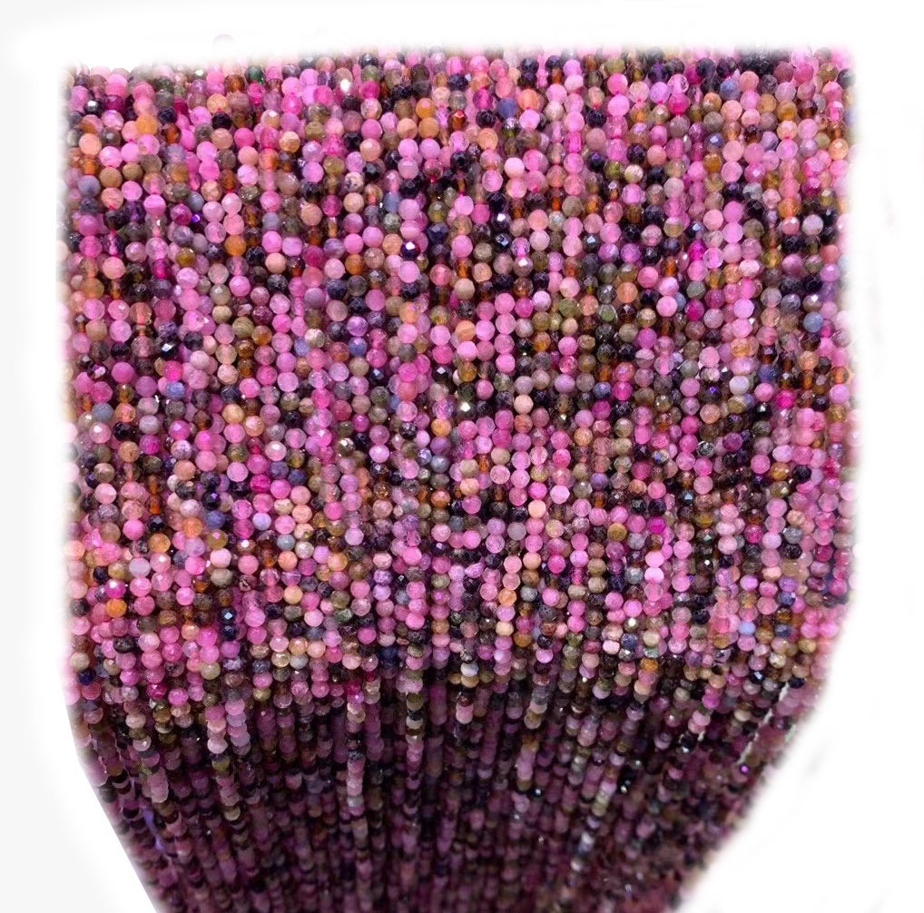 Multi Tourmaline Faceed Beads Beads de pedres precioses soltes 43