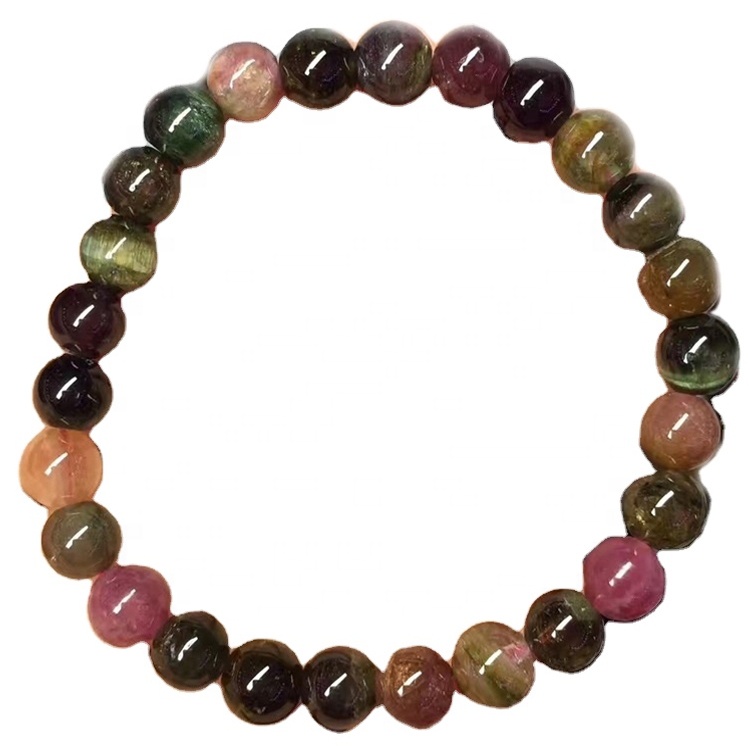 மொத்த வண்ணமயமான கையால் மல்டிகோலர் Tourmaline Bracelet நாகரீகமான பெண்கள் \ 'கள் வாடிக்கையாளர்களின் காப்பு 20