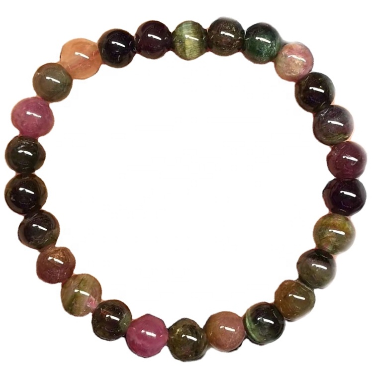 மொத்த வண்ணமயமான கையால் மல்டிகோலர் Tourmaline Bracelet நாகரீகமான பெண்கள் \ 'கள் வாடிக்கையாளர்களின் காப்பு 22