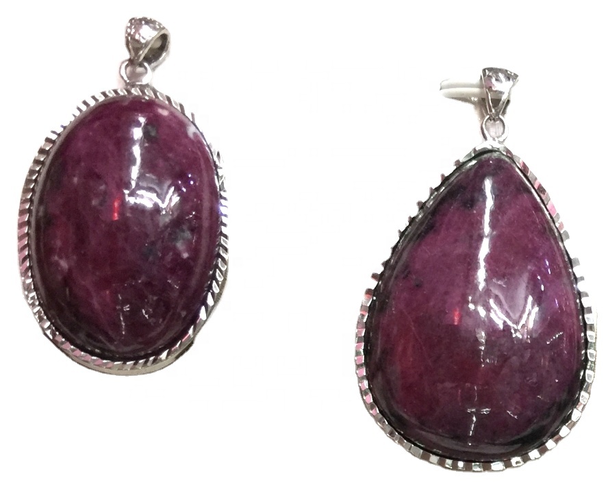 Satış üçün təbii qaya epidot daşın, yaqut zoisite kristal bəzək asqı 11