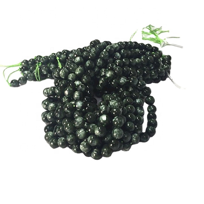 Natierlech serramhinite 3a Round Form Beads glat Gemstone Saiten 9