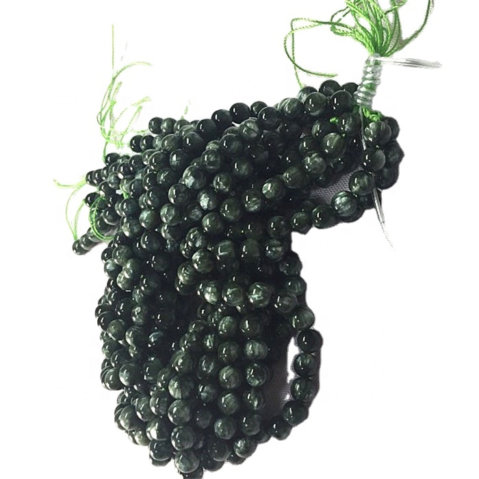 Natierlech serramhinite 3a Round Form Beads glat Gemstone Saiten 7