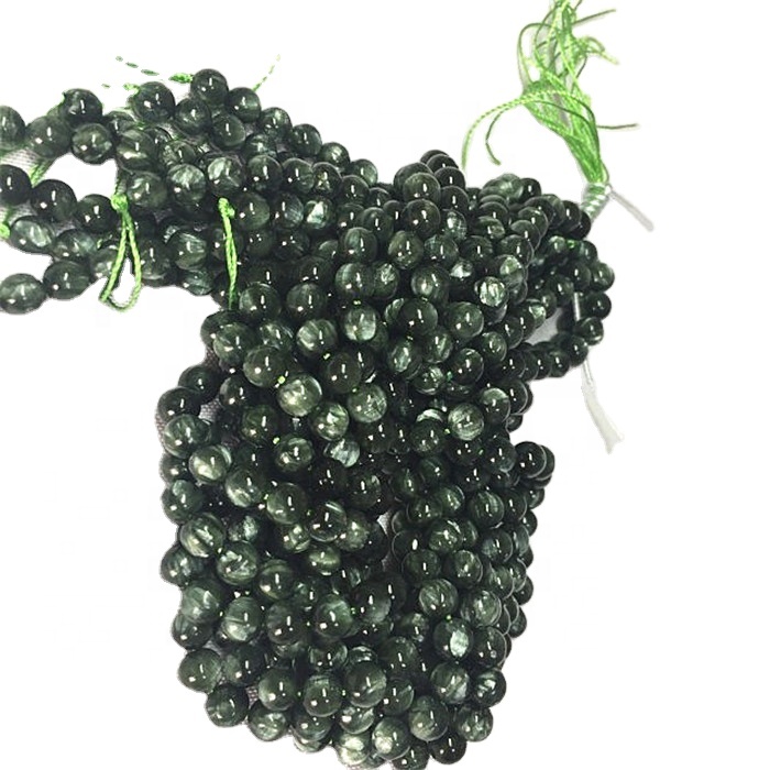 Natierlech serramhinite 3a Round Form Beads glat Gemstone Saiten 11