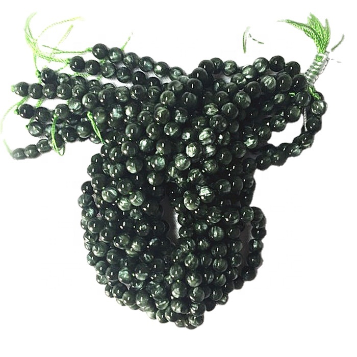 Natierlech serramhinite 3a Round Form Beads glat Gemstone Saiten 15