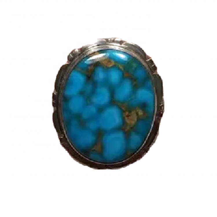 Große Kostümschmucksring Sterling Silber Aussage Türkis Ring 9