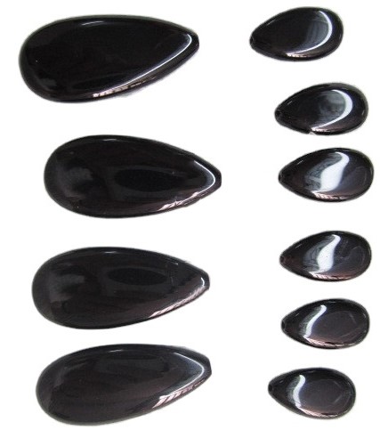 Onyinye Black Onyx Bandochon ogologo marquise Cabochon dị larịị 33