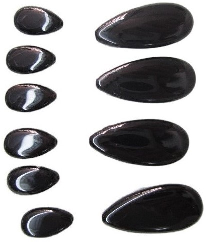 Onyinye Black Onyx Bandochon ogologo marquise Cabochon dị larịị 37