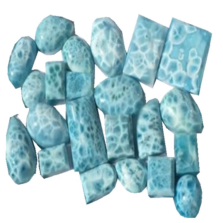 Larimar top aaa quality gemstones magarbong hugis cabochon natural 3a kalidad larimar gemstones cabochon lot 34