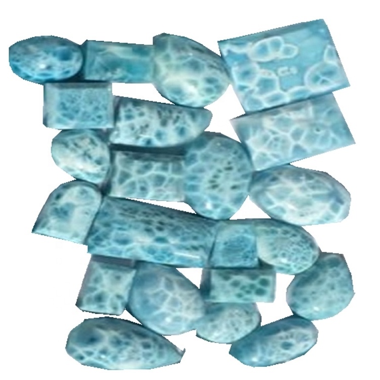 Larimar top aaa quality gemstones magarbong hugis cabochon natural 3a kalidad larimar gemstones cabochon lot 36