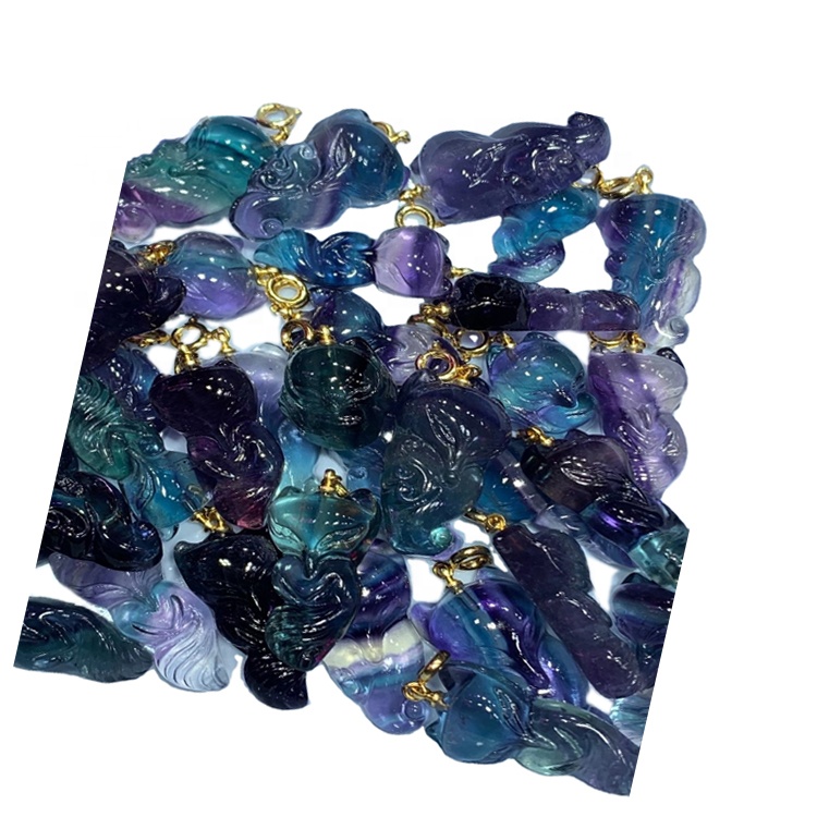 Florit Oyma Gem Fox Şekli Kolye / Altın Kaplama Kolye / Florit Kolye 37