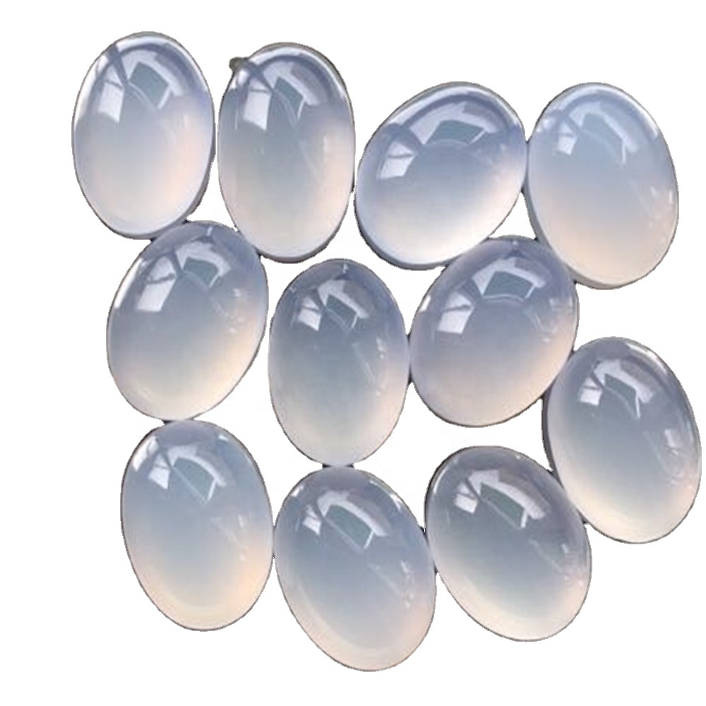 រាងពុលរាងពងក្រពើធម្មជាតិ CaboDocon បានក្រិតតាមបែបខៀវខៀវ Glecedony Gemstone សម្រាប់គ្រឿងអលង្ការ 33