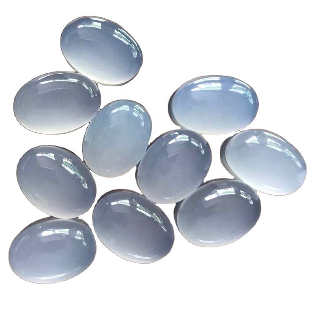 រាងពុលរាងពងក្រពើធម្មជាតិ CaboDocon បានក្រិតតាមបែបខៀវខៀវ Glecedony Gemstone សម្រាប់គ្រឿងអលង្ការ 37