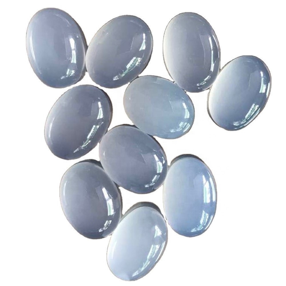 រាងពុលរាងពងក្រពើធម្មជាតិ CaboDocon បានក្រិតតាមបែបខៀវខៀវ Glecedony Gemstone សម្រាប់គ្រឿងអលង្ការ 39