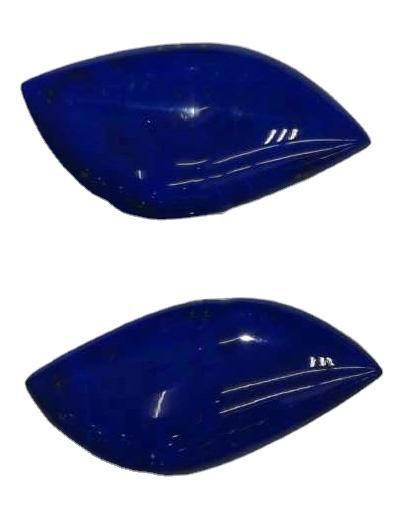 LAZULI สีฟ้าธรรมชาติ Lazuli Cabochon เรียบไพฑูกลับด้านหลังด้านหลังขัดมือขัดเกลา 32