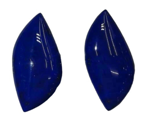 LAZULI สีฟ้าธรรมชาติ Lazuli Cabochon เรียบไพฑูกลับด้านหลังด้านหลังขัดมือขัดเกลา 38