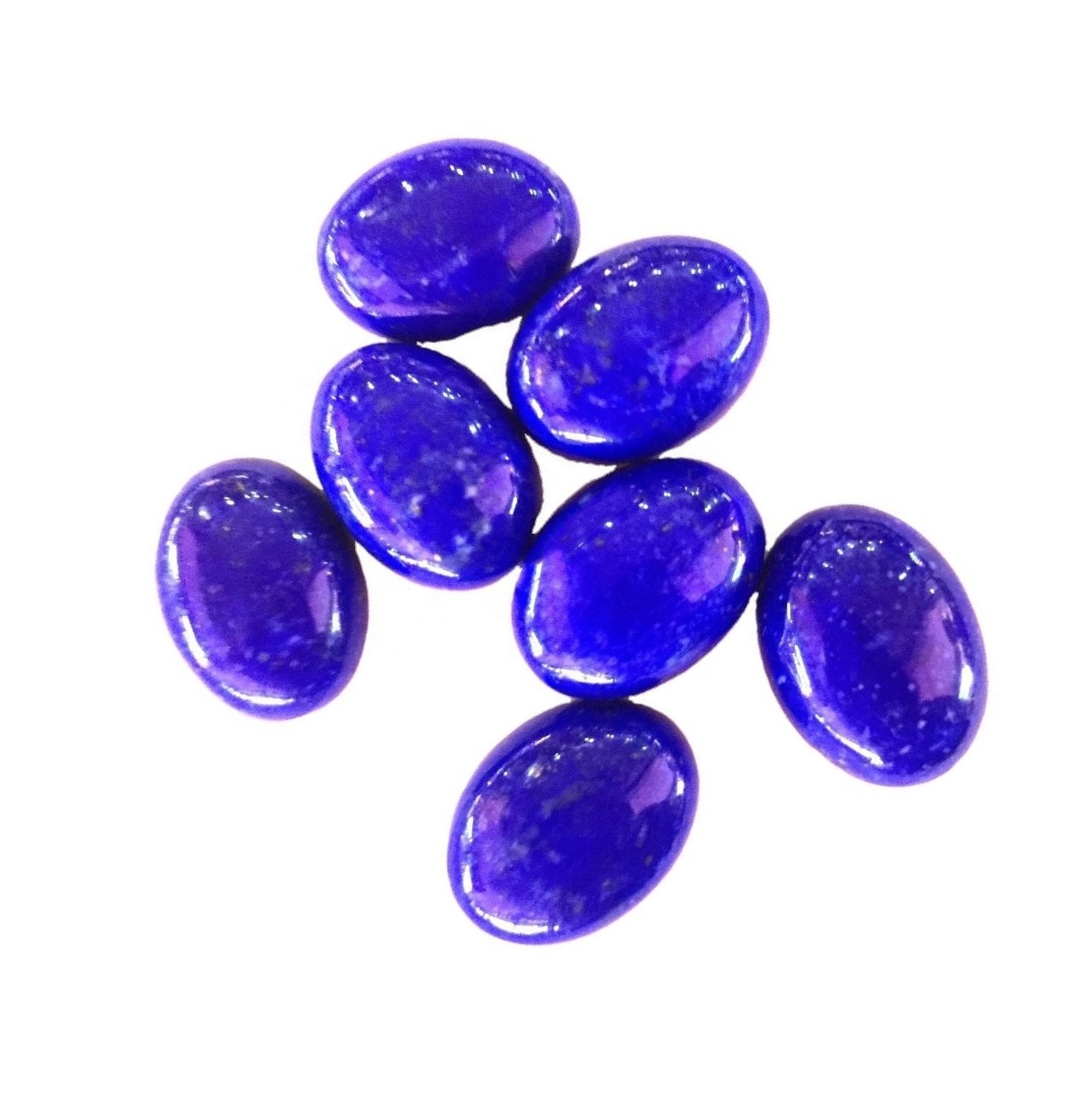 LAZULI الطبيعية Lazuli Cabochon معايرة ظهره مسطح الأحجار الكريمة البيضاوي من مصادر الأحجار الكريمة أخلاقية جميع الأحجام المعايرة بالجملة 7