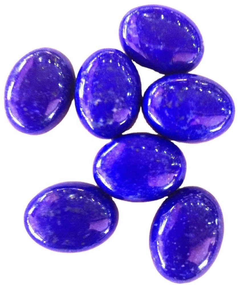 LAZULI الطبيعية Lazuli Cabochon معايرة ظهره مسطح الأحجار الكريمة البيضاوي من مصادر الأحجار الكريمة أخلاقية جميع الأحجام المعايرة بالجملة 11