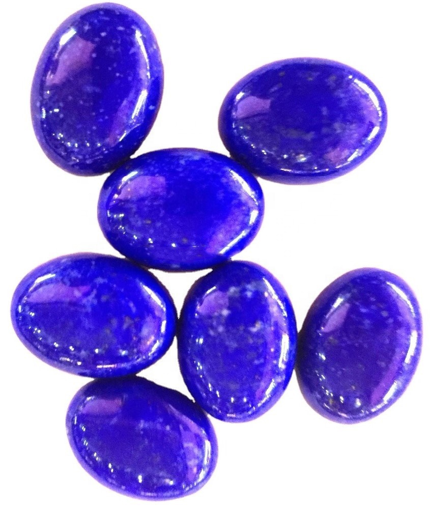 LAZULI الطبيعية Lazuli Cabochon معايرة ظهره مسطح الأحجار الكريمة البيضاوي من مصادر الأحجار الكريمة أخلاقية جميع الأحجام المعايرة بالجملة 15