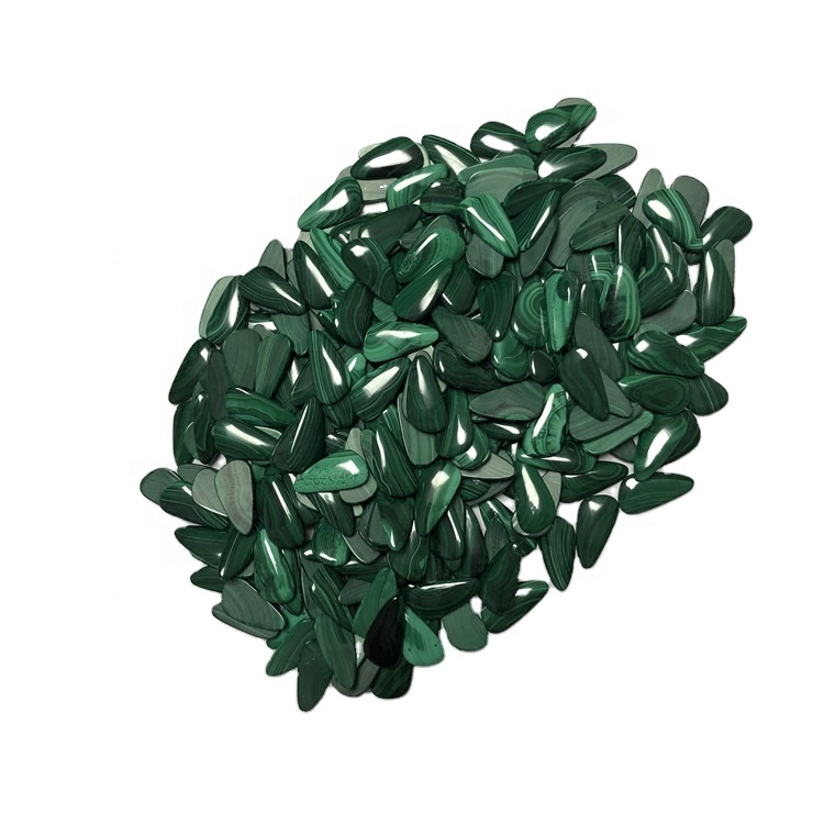 Akwụkwọ ndụ akwụkwọ ndụ malachite green na ụlọikwuu nke anụ ọhịa ped udiochite cabochie cabebon rụrụ 9
