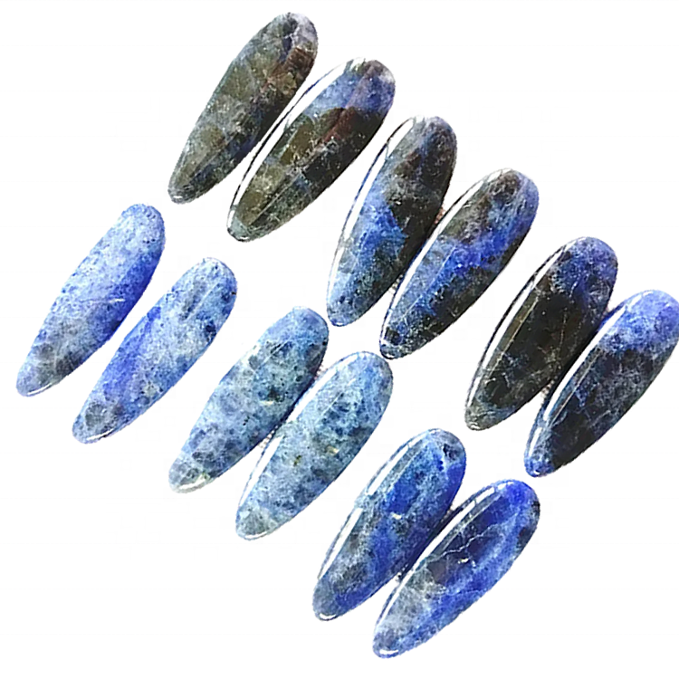 Natuerlike sodalite pear wetter drop shape glêd poleishing gementlike groothandel en retail losse edel 36