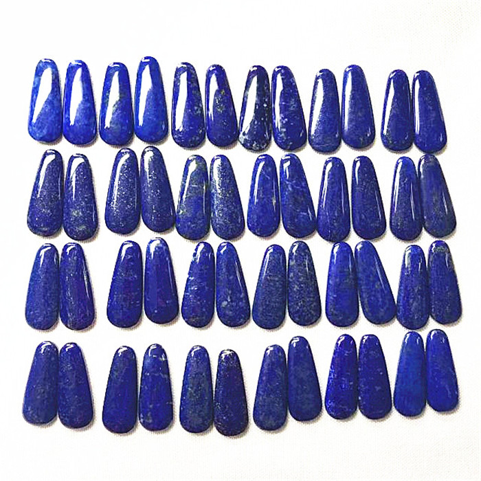Natural Lapis Lazuli Pair Lapis Lazuli Cabochon One Side Polish 34