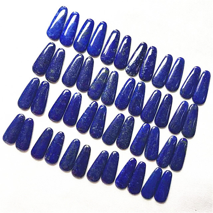 Natural Lapis Lazuli Pair Lapis Lazuli Cabochon One Side Polish 36