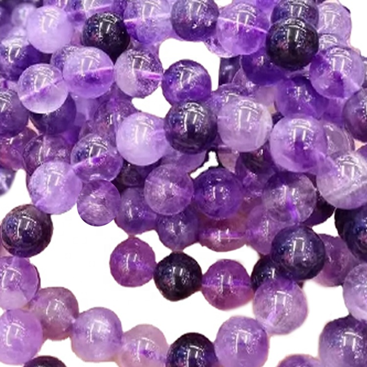 தர இயற்கை amethyst சுற்று மணிகள் unisex நகை வாடிக்கையாளர்களின் வளையல்கள் 33