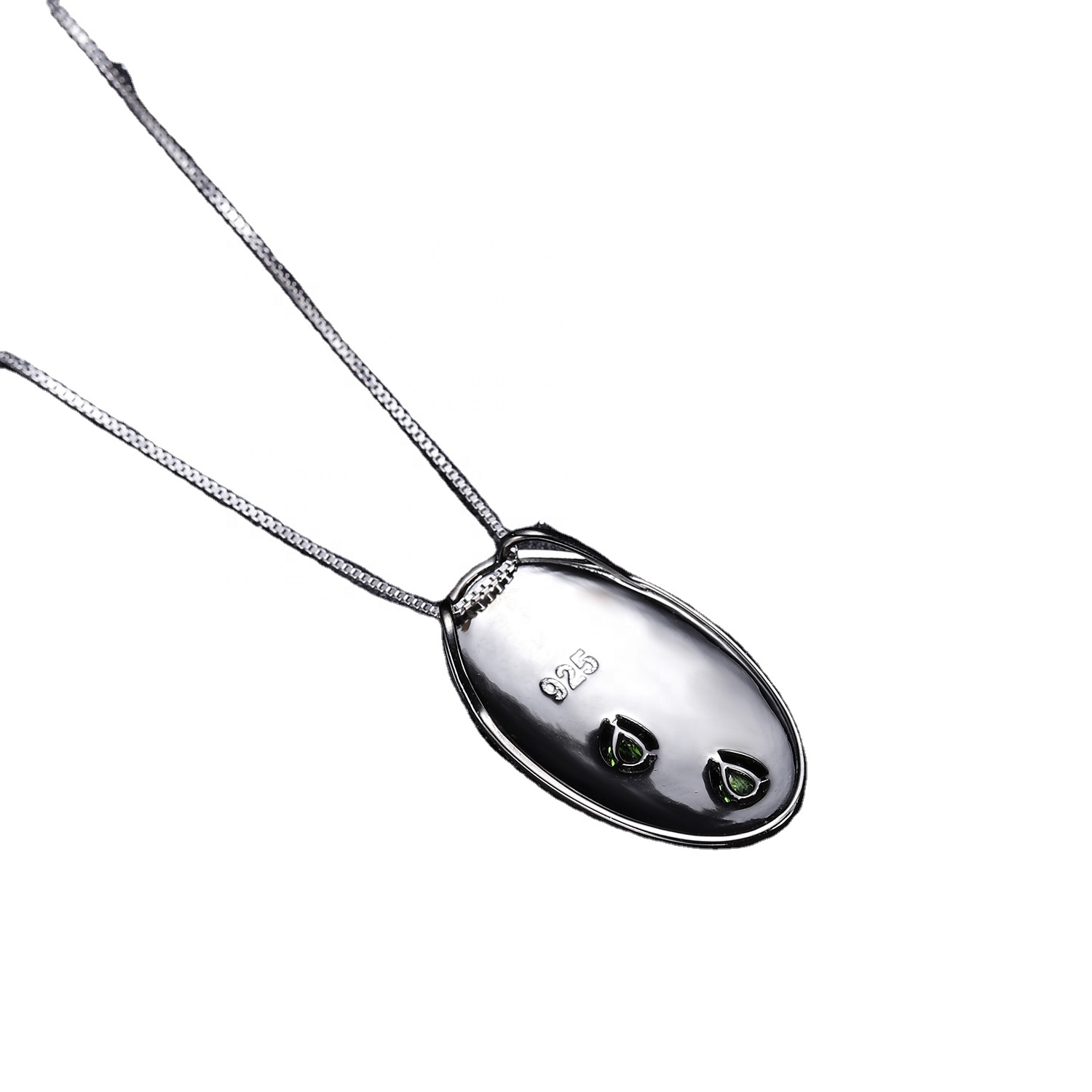 Green Emerald Pondant me ke kaulahao gula. ʻEleʻele nā ​​lei wahine gula. Nā makana hoʻomanaʻo. Pūnaewele Hanohano. Valentine \ 'S lā makana 15